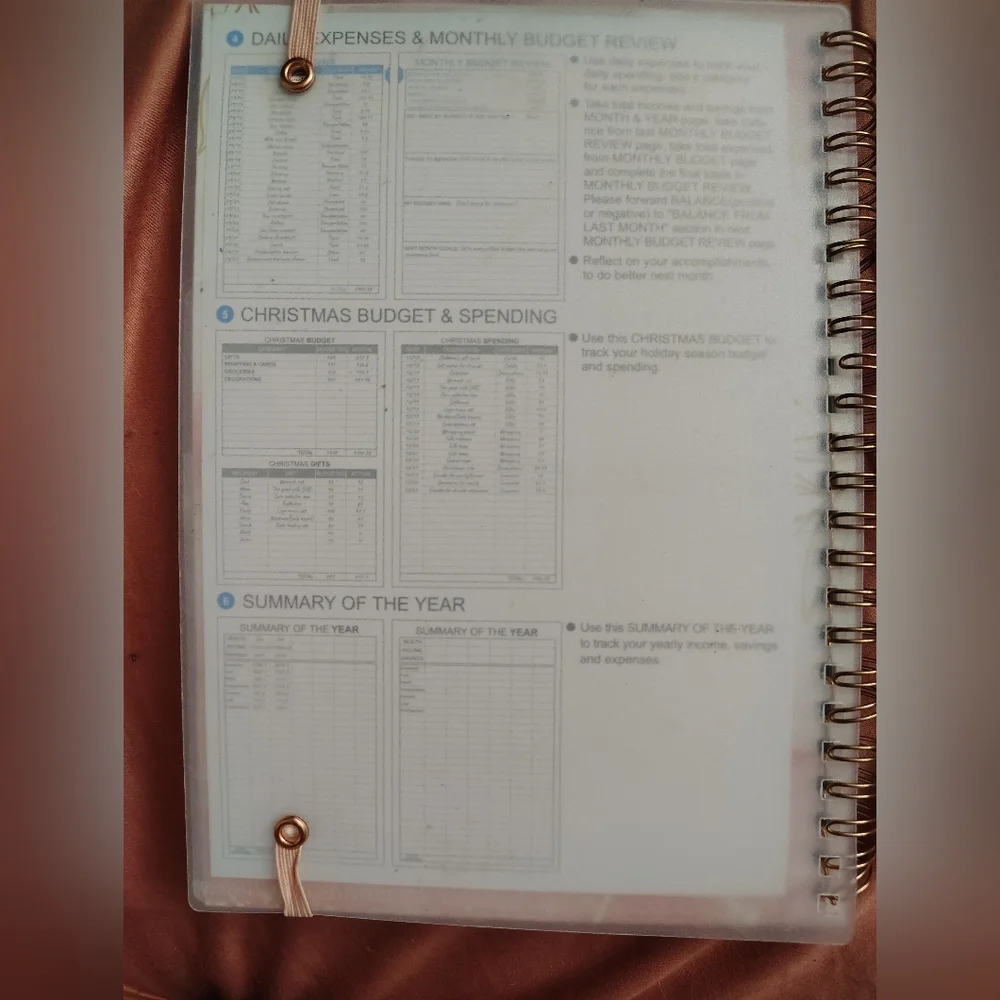 Source Unknown Pink and Gold Budget Planner